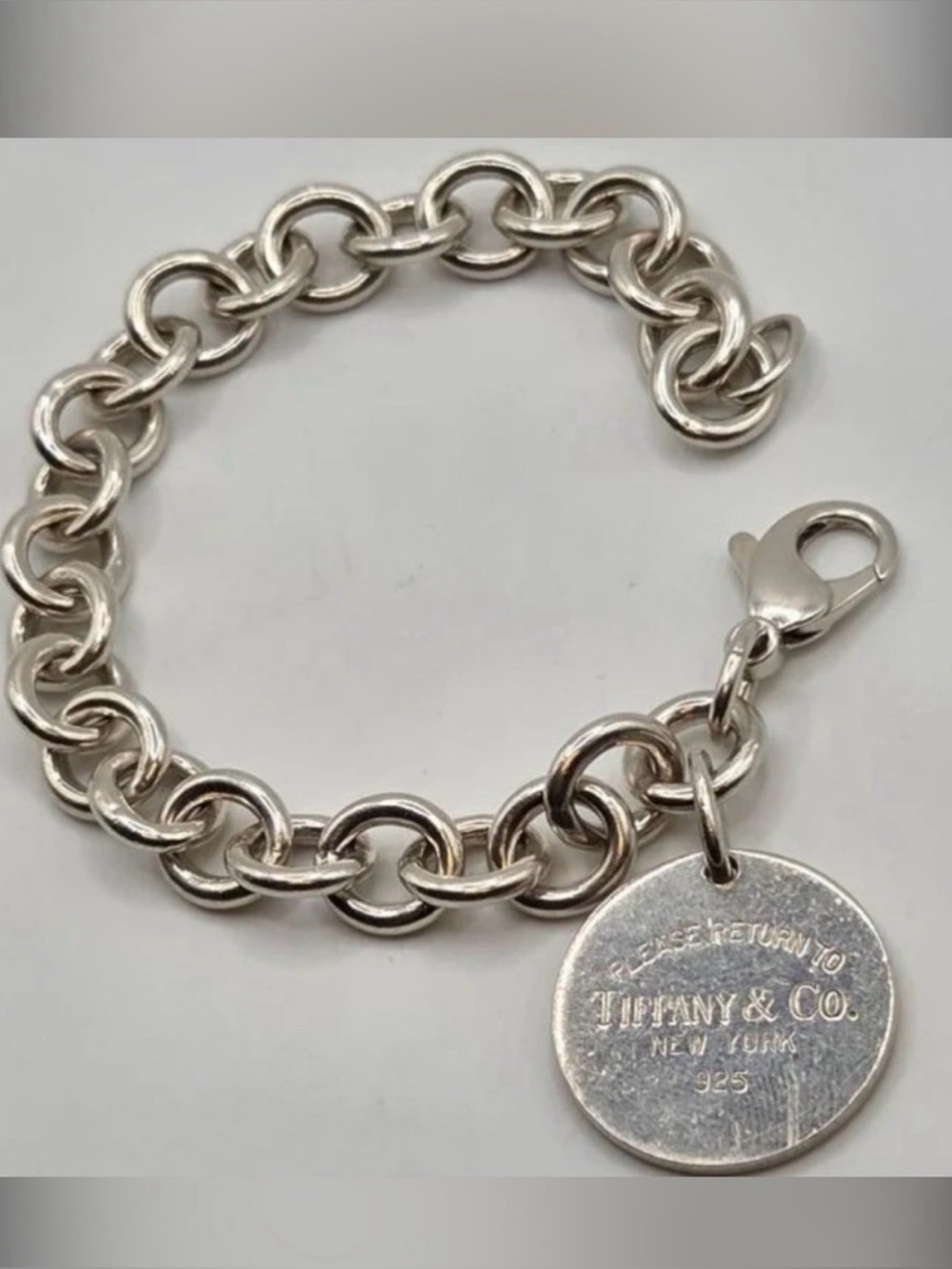 Tiffany & Co. 925 Silver Return to Tiffany’s Round Tag Bracelet 100% Authentic